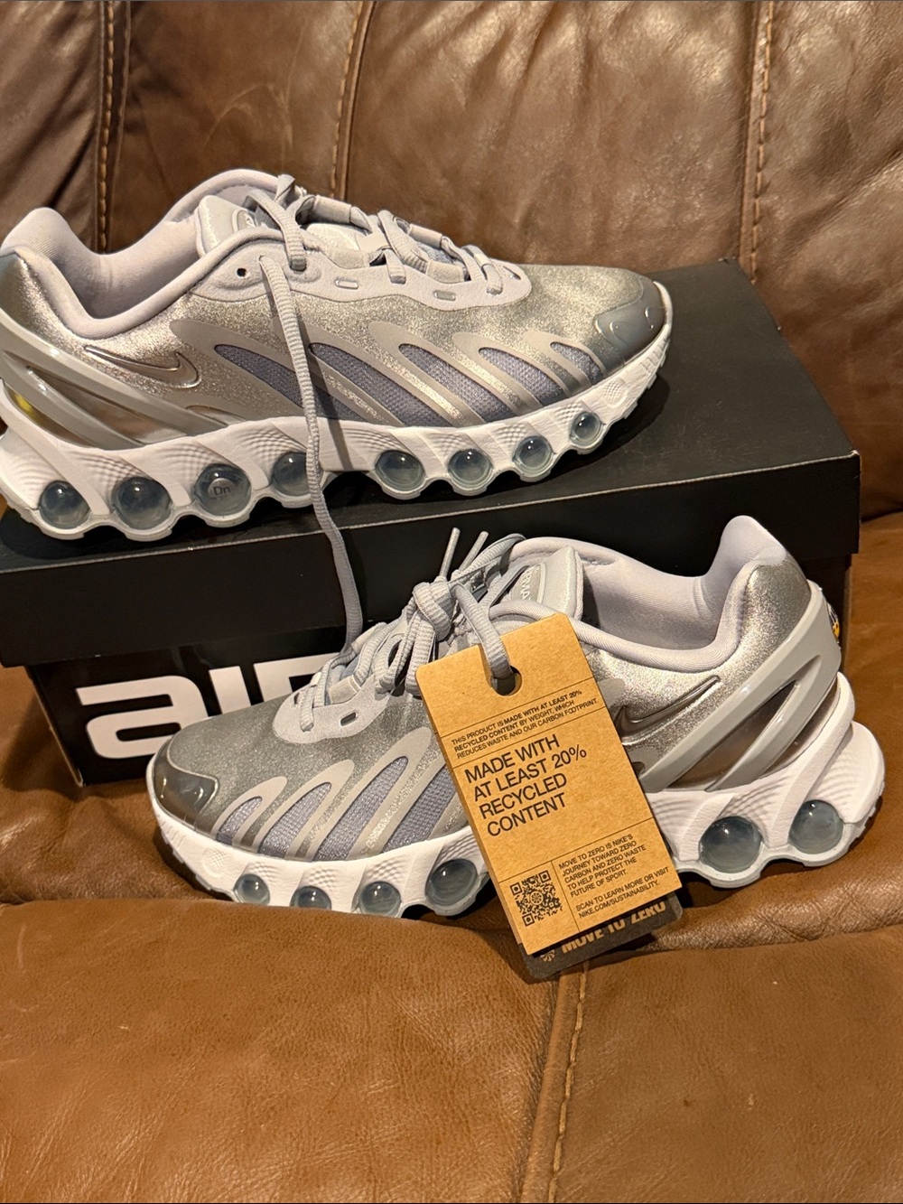 Nike Silver and White Sneakers air max